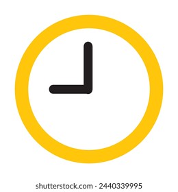 Yellow Black Minimal Clock Symbol Icon