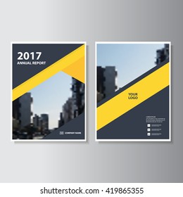 Yellow black minimal Vector annual report Leaflet Brochure Flyer template design, book cover layout design