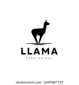 yellow black minimalist llama farm animal logo design