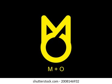 Negro amarillo del diseño de la letra inicial de MO