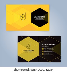 Yellow and Black modern business card template, Illustration Vector 10