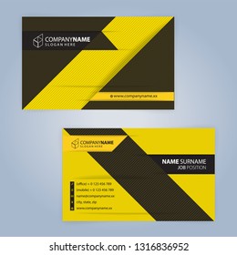 Yellow and Black modern business card template, Illustration Vector 10