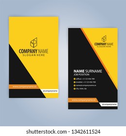 Yellow and Black modern business card template, Illustration Vector 10