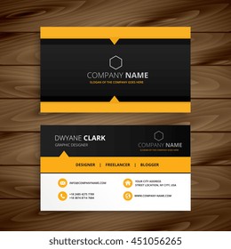 yellow black modern business card