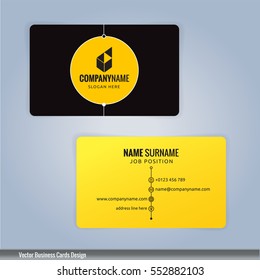 Yellow and Black modern business card template, Illustration Vector 10