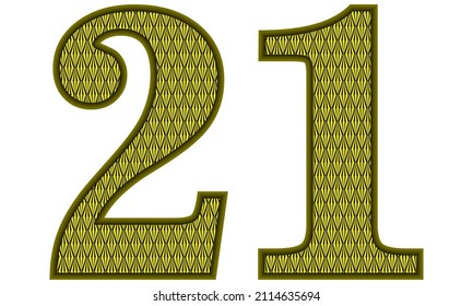 Yellow And Black Number Twenty One Vector Illustration. Number 21 With Abstract Geometric Pattern Isolated On A White Background
 - Powered by Shutterstock - Get 15% off with code: PIKWIZARD15
