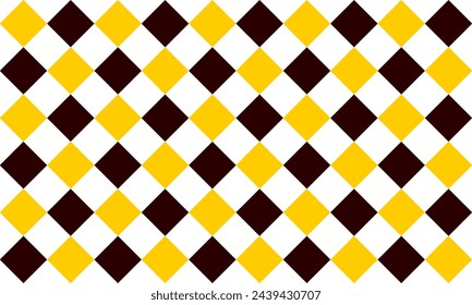 yellow and black pattern, yellow diamond checkerboard double layer repeat pattern, replete image, design for fabric printing