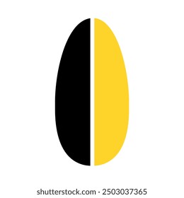 Diseño de Plantilla de Ilustración vectorial de belleza de arte de uñas de patrón negro amarillo