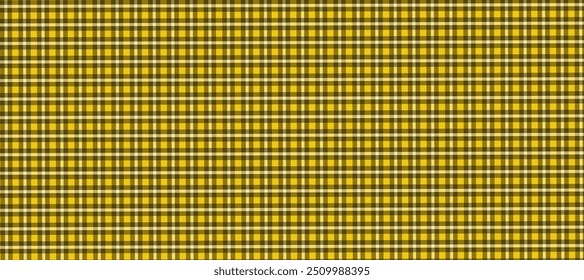 Yellow and black plaid fabric texture background