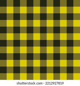 Yellow And Black Plaid Pattern Vector Background, Tartan Fabric Texture