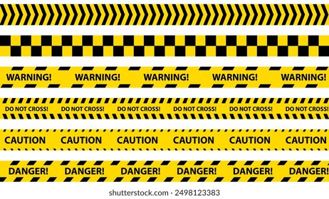 Yellow with black police line and danger tapes.