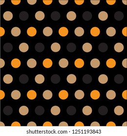Yellow and black polka dots trendy background