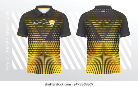 yellow and black polo sport shirt sublimation jersey template