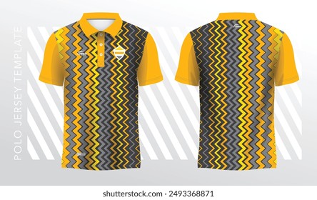 yellow and black polo sport shirt sublimation jersey template