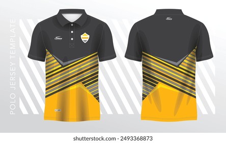 yellow and black polo sport shirt sublimation jersey template