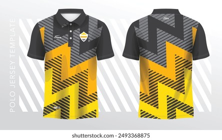 yellow and black polo sport shirt sublimation jersey template