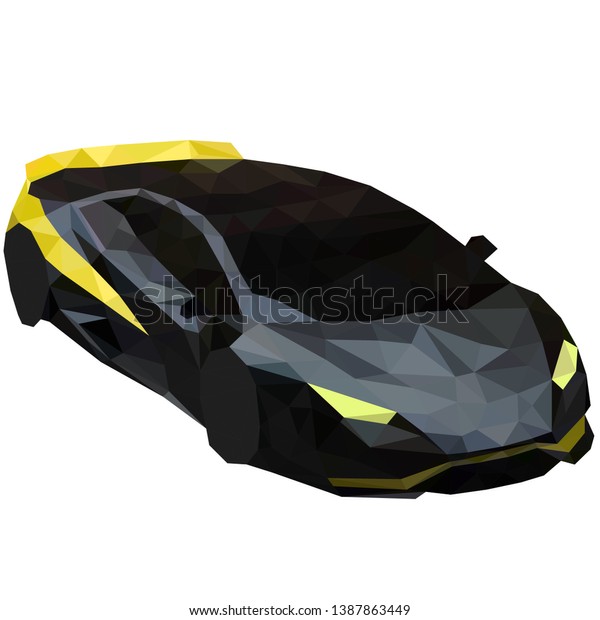Yellow and black polygon\
car