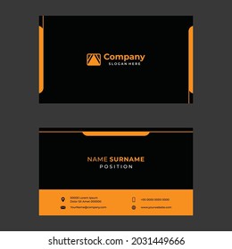 Yellow and black professional business card template vector design