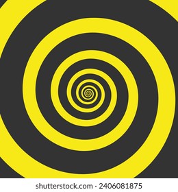 Yellow black psychedelic spiral background