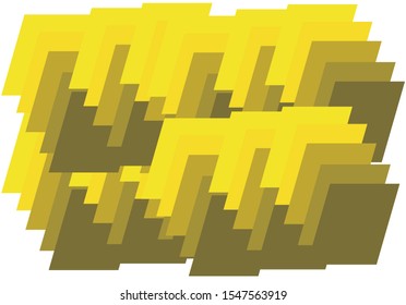 yellow and black rectangular arrangement decoration that forms a shadow