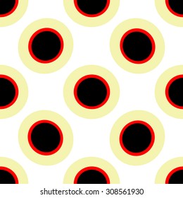  Yellow black and red circles on a white background.  	
Classic abstract seamless. Beautiful circles on a white background.Abstract composition of bright yellow ,red and black circles. 
