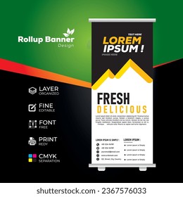 Yellow Black Roll up banner template