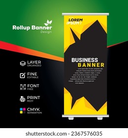 Yellow Black Roll up banner template