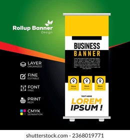 Yellow Black Roll up banner template