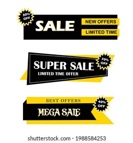 Yellow and black sales banner design  vector 