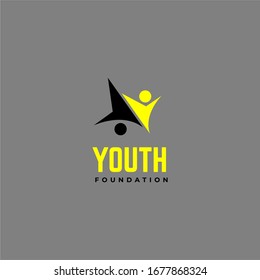 Yellow Black Scholarship Foundation, Youth,Star Youth People, Center For Activity Studies, Community Collaboration,Young Teen Logo Design