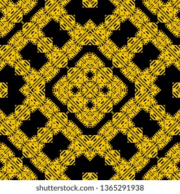 yellow black seamless art deco pattern for textile, ceramic tiles and designs