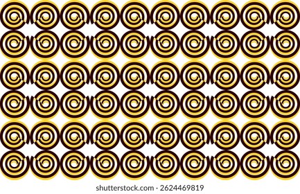 padrão sem costura amarelo e preto com círculos, bloco espiral de rotação fuzzy repete o padrão sem costura, design para impressão de tecido ou papel de parede