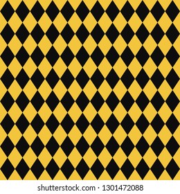 Yellow and Black Seamless Pattern - Diamond argyle repeating pattern design