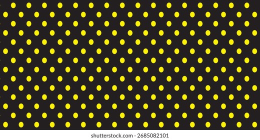 Vector de patrón de lunares sin costuras amarillo y negro