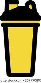 Botella de coctelera amarilla y negra