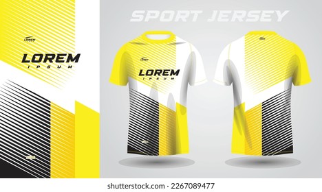 yellow black shirt soccer football sport jersey template design mockup