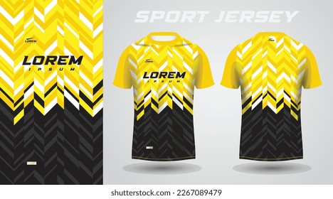 yellow black shirt soccer football sport jersey template design mockup