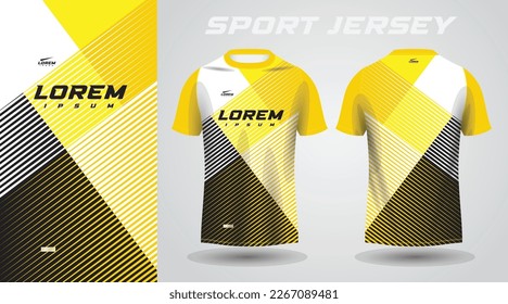 yellow black shirt soccer football sport jersey template design mockup