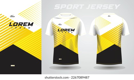 yellow black shirt soccer football sport jersey template design mockup