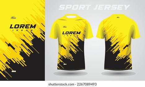 yellow black shirt soccer football sport jersey template design mockup