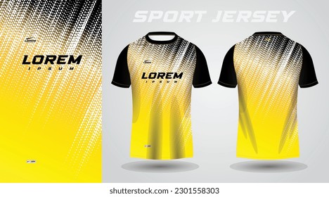 yellow black shirt soccer football sport jersey template design mockup