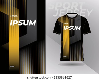 yellow black shirt sport jersey mockup template design for soccer, football, racing, gaming, motocross, cycling, and running 