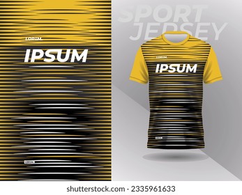yellow black shirt sport jersey mockup template design for soccer, football, racing, gaming, motocross, cycling, and running 