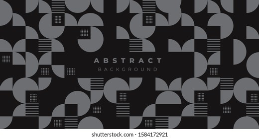 Yellow Black Silver Memphis Circle Dot Line Abstract Background Vector Illustration