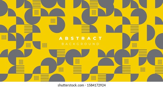 Yellow Black Silver Memphis Circle Dot Line Abstract Background Vector Illustration