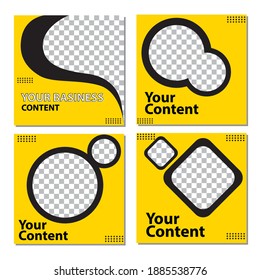 Yellow and black social media post design template. brand promotion design.