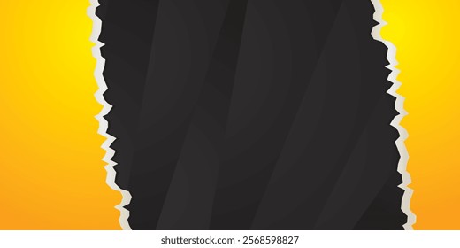 Yellow and black solid color paper cut art background