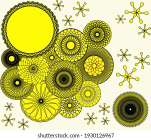 Yellow and Black Spirograph Image for Advertising, Promotions, Posters