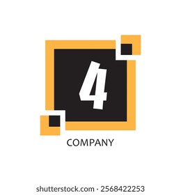 yellow black square 4 corporate figure logo icon design, suitable for a company or company