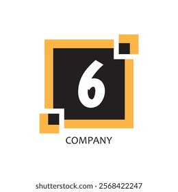 yellow black square 6 corporate figure logo icon design, suitable for a company or company